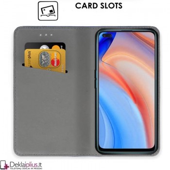 Telone smart magnet serijos atverčiamas dėklas - juodas (Oppo Reno 4)